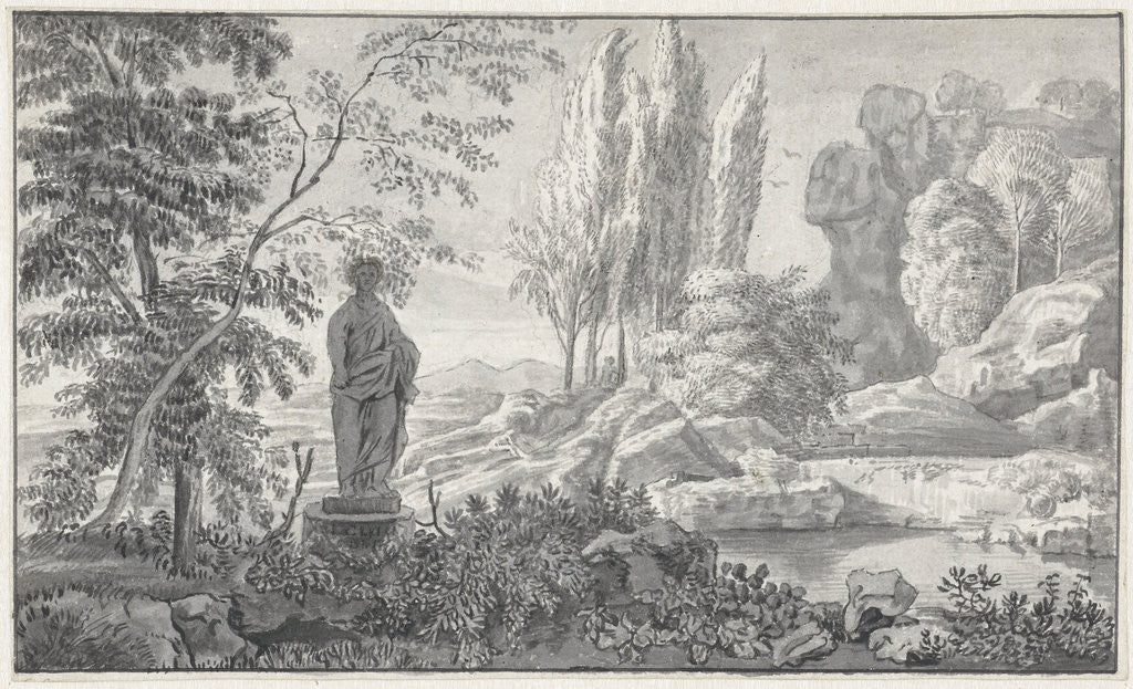 Detail of Arcadian landscape by Anonymous