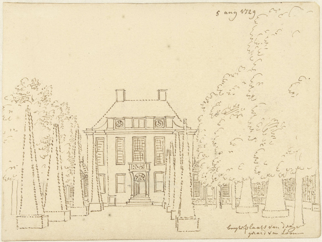 Detail of The country estate of Gerard van Loon; front view by Cornelis Pronk