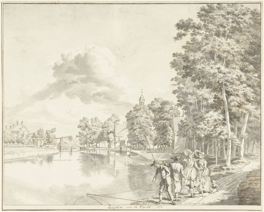 Detail of View of Zuilen on the Vecht The Netherlands by Hendrik Hoogers