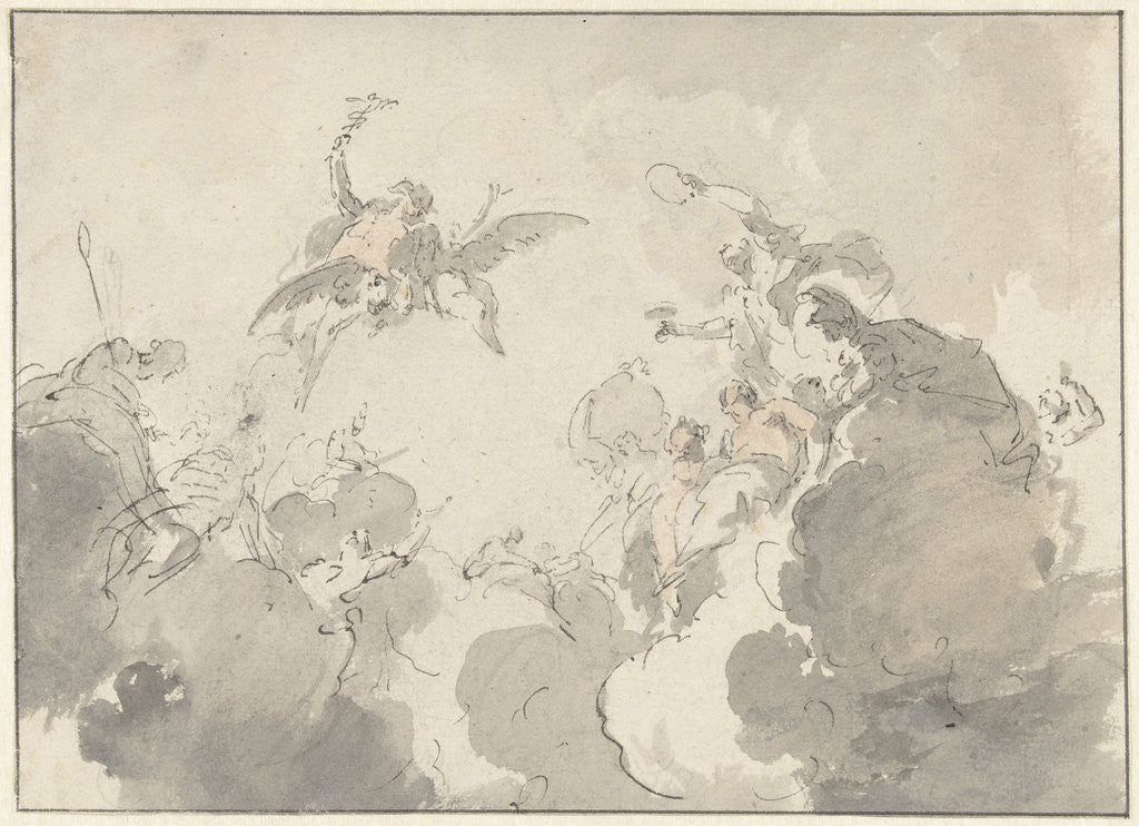 Detail of Design for ceiling painting by Jacob de Wit