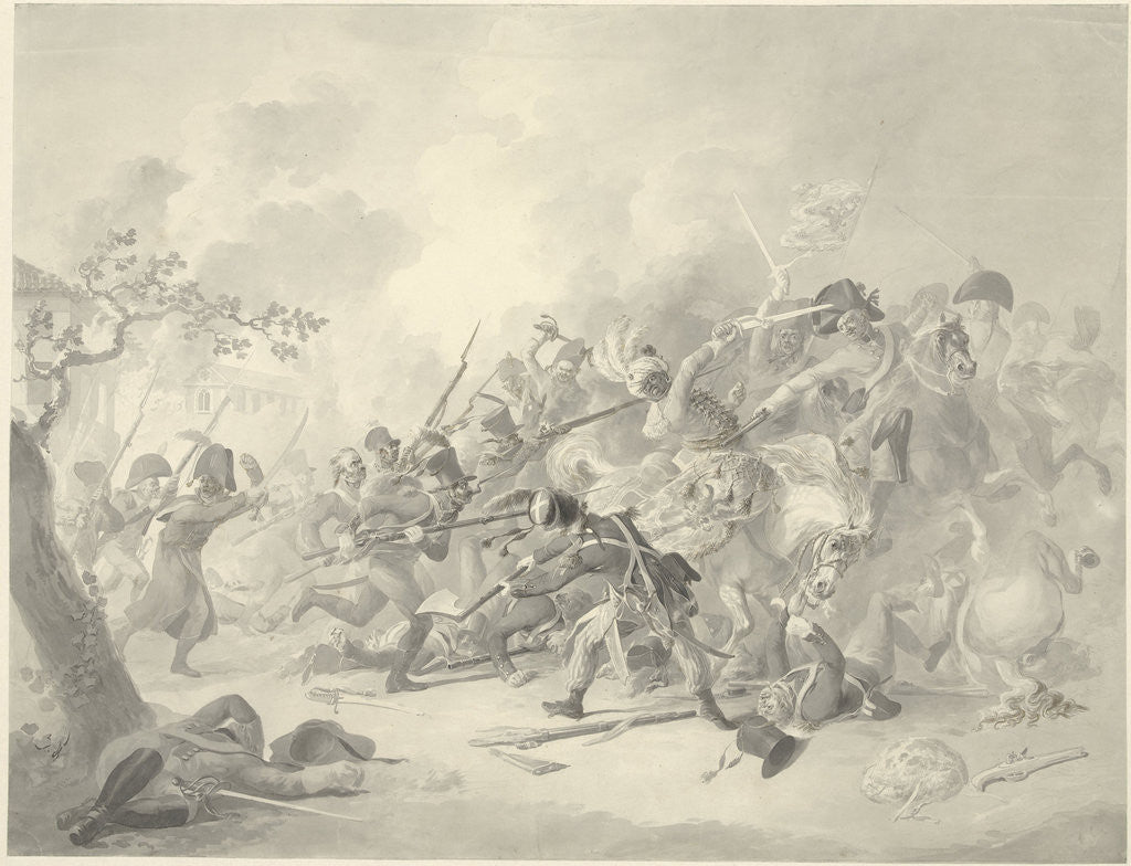 Detail of Battle in a village by Dirk Langendijk