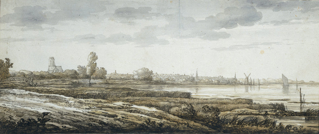 Detail of View of Dordrecht The Netherlands by Aelbert Cuyp