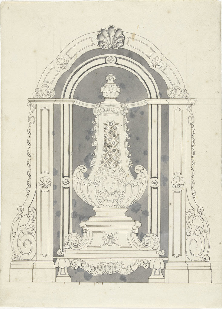 Detail of Design for a garden ornament by Daniël Marot II
