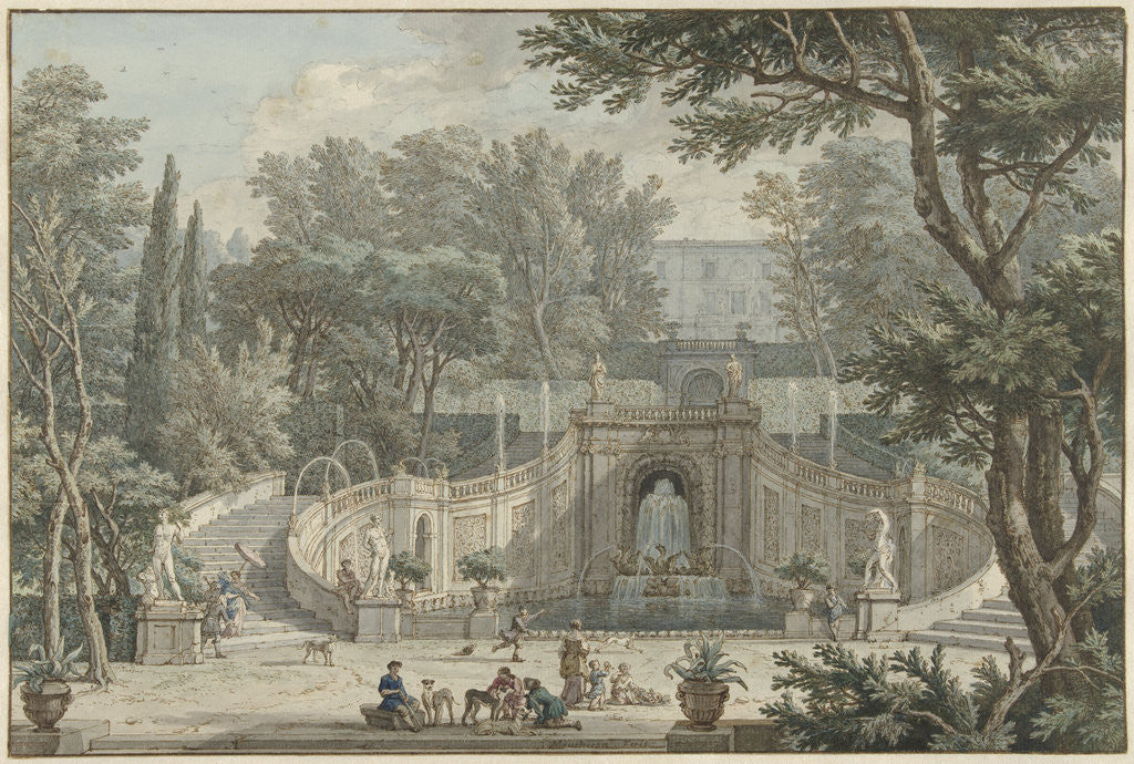 Detail of View of the Garden of Villa d'Este in Tivoli Rome Italy by Isaac de Moucheron
