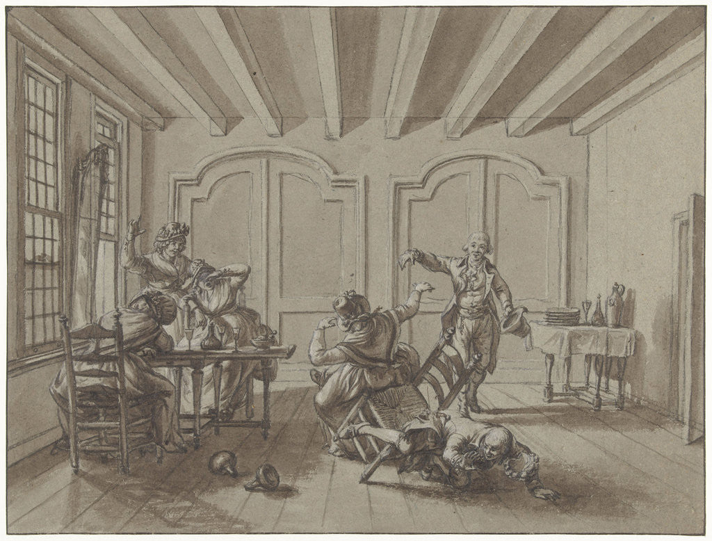 Detail of Incident during a meal of friends by Jacob Cats