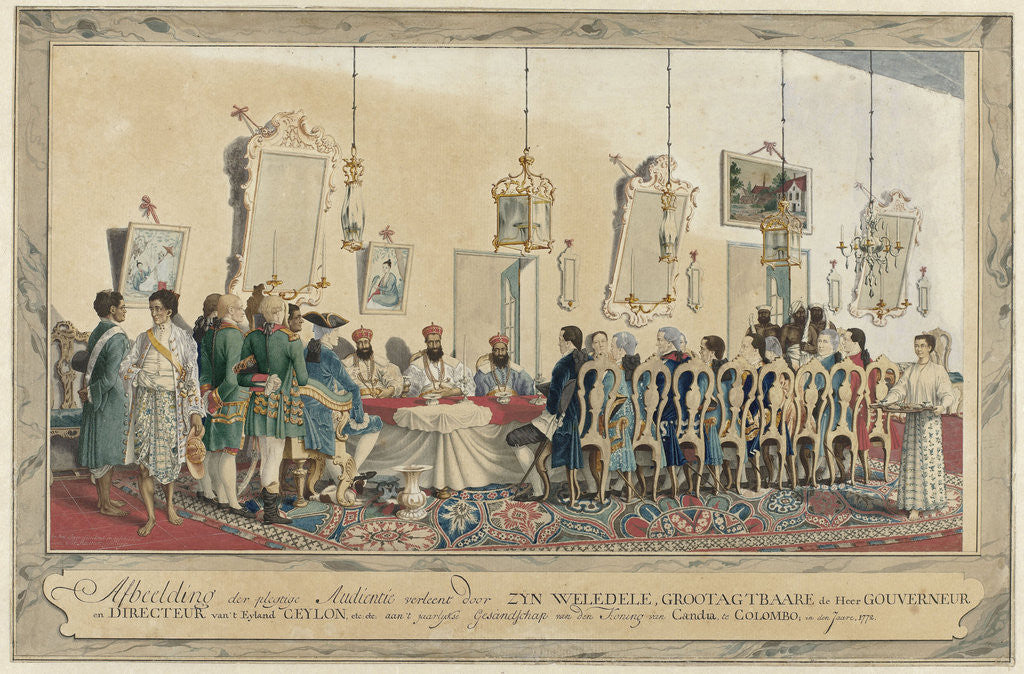 Detail of Reception of the envoys of the king of Kandy by Governor Imam Falck by Carel Frederik Reimer