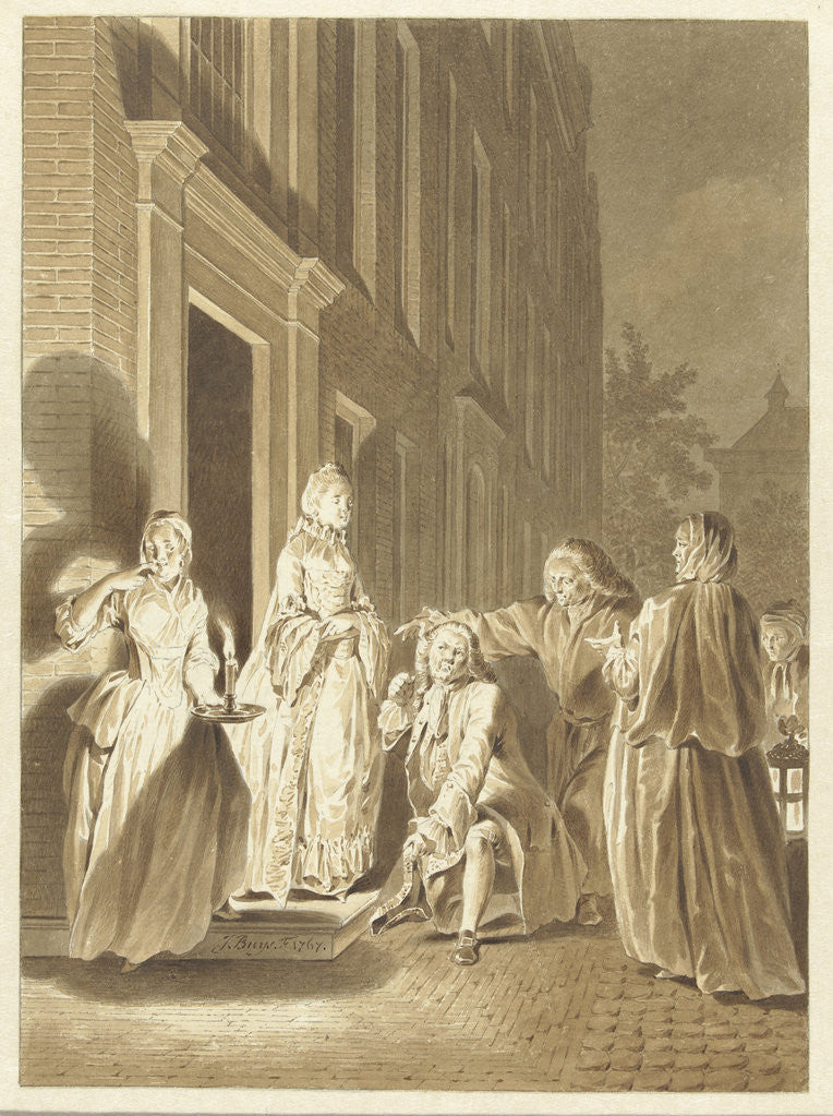 Detail of Scene from Lubbert Lubbertse by Jacobus Buys