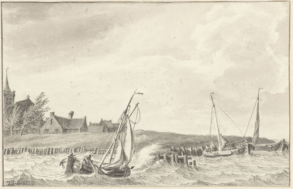 Detail of Boats at a dike by Tako Hajo Jelgersma