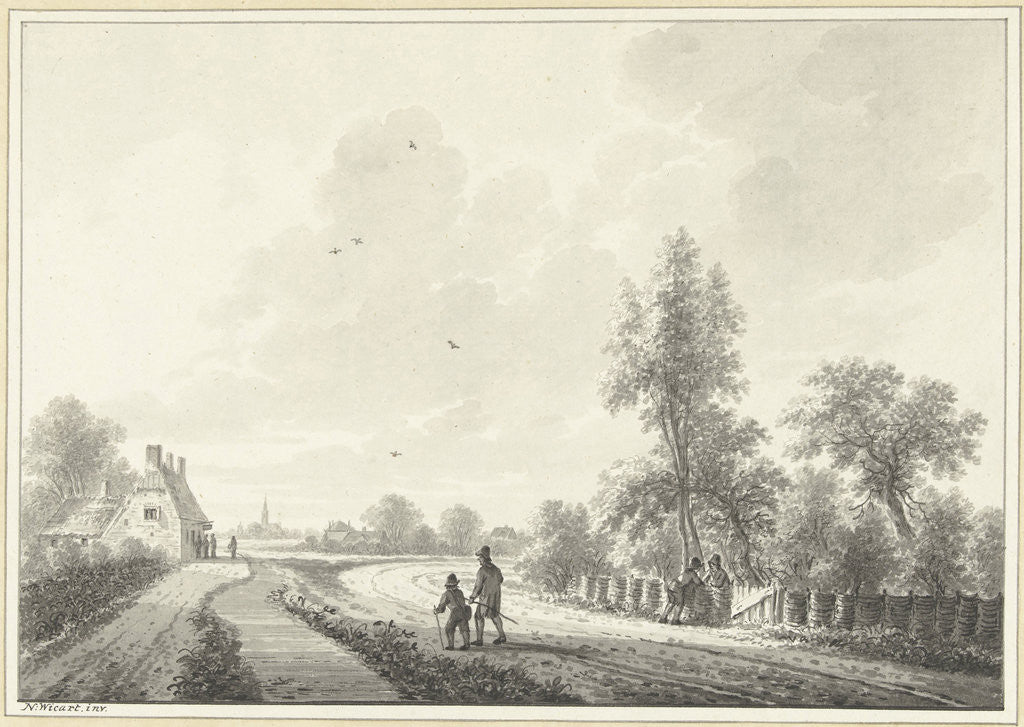 Detail of The village Blaricum The Netherlands by Nicolaas Wicart