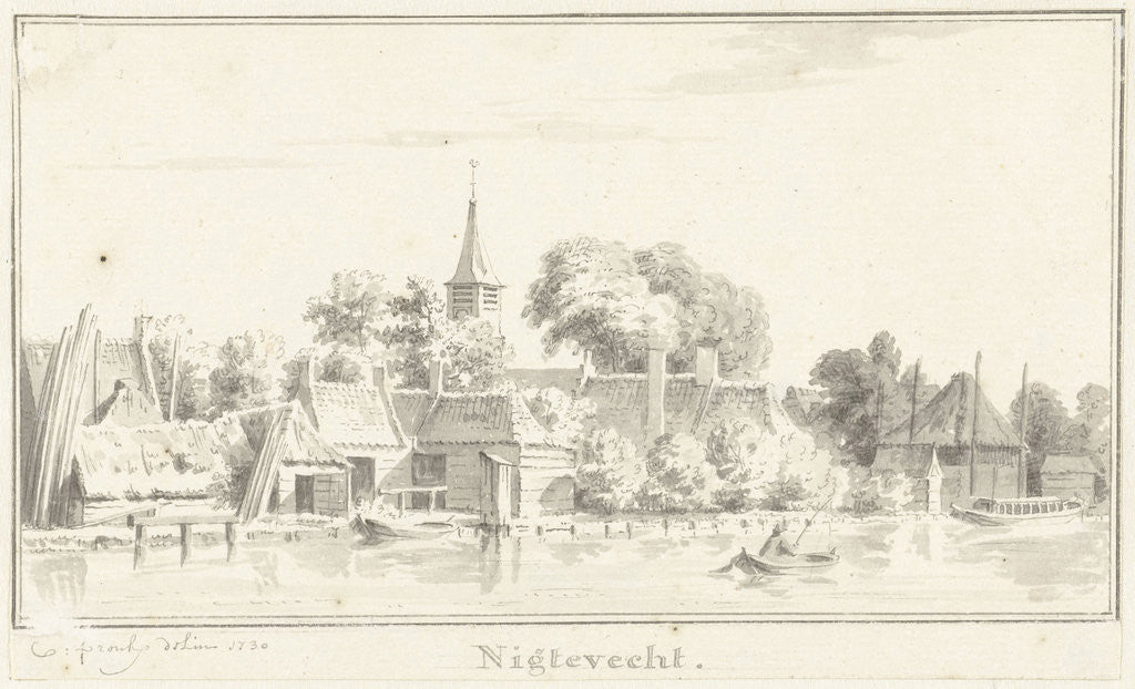 Detail of View Nigtevecht The Netherlands by Cornelis Pronk