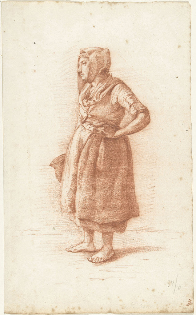 Detail of Standing woman to the left hand in the side by Abraham Johannes Ruytenschildt