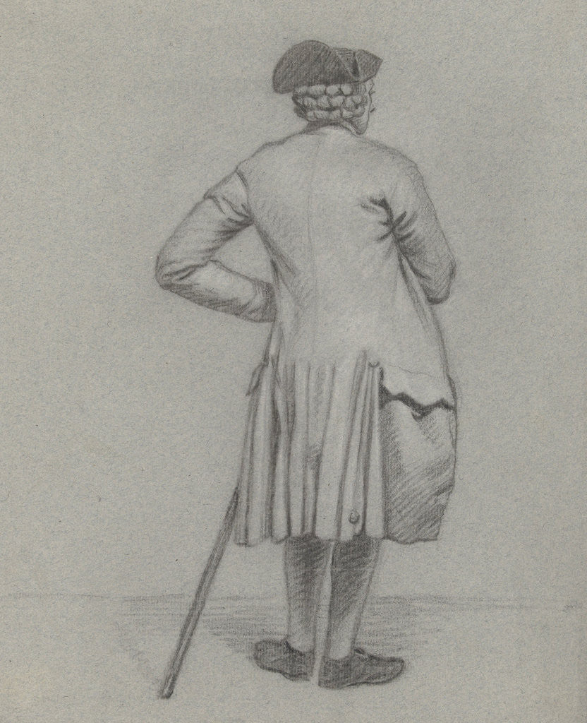 Detail of Standing man seen from the back by Jordanus Hoorn