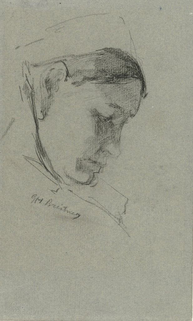 Detail of Head of a woman looking down by George Hendrik Breitner