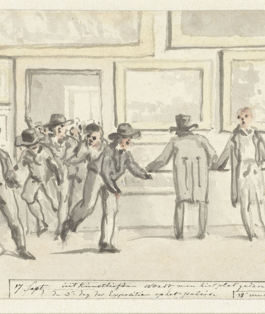 Detail of Visitors at the Art Exhibition in Amsterdam Netherlands in 1808 by Christiaan Andriessen