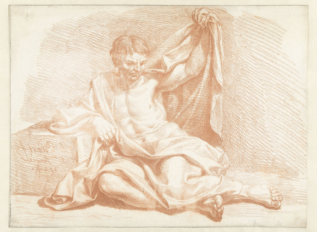 Detail of Woman head looking down by Bernard Picart