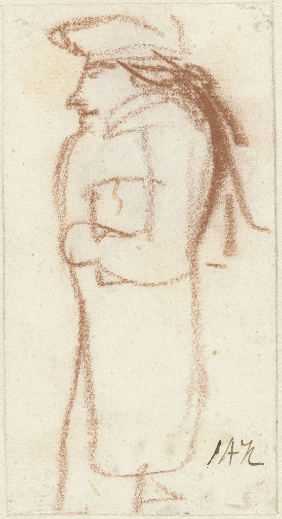 Detail of Caricature of standing man by Simon Andreas Krausz