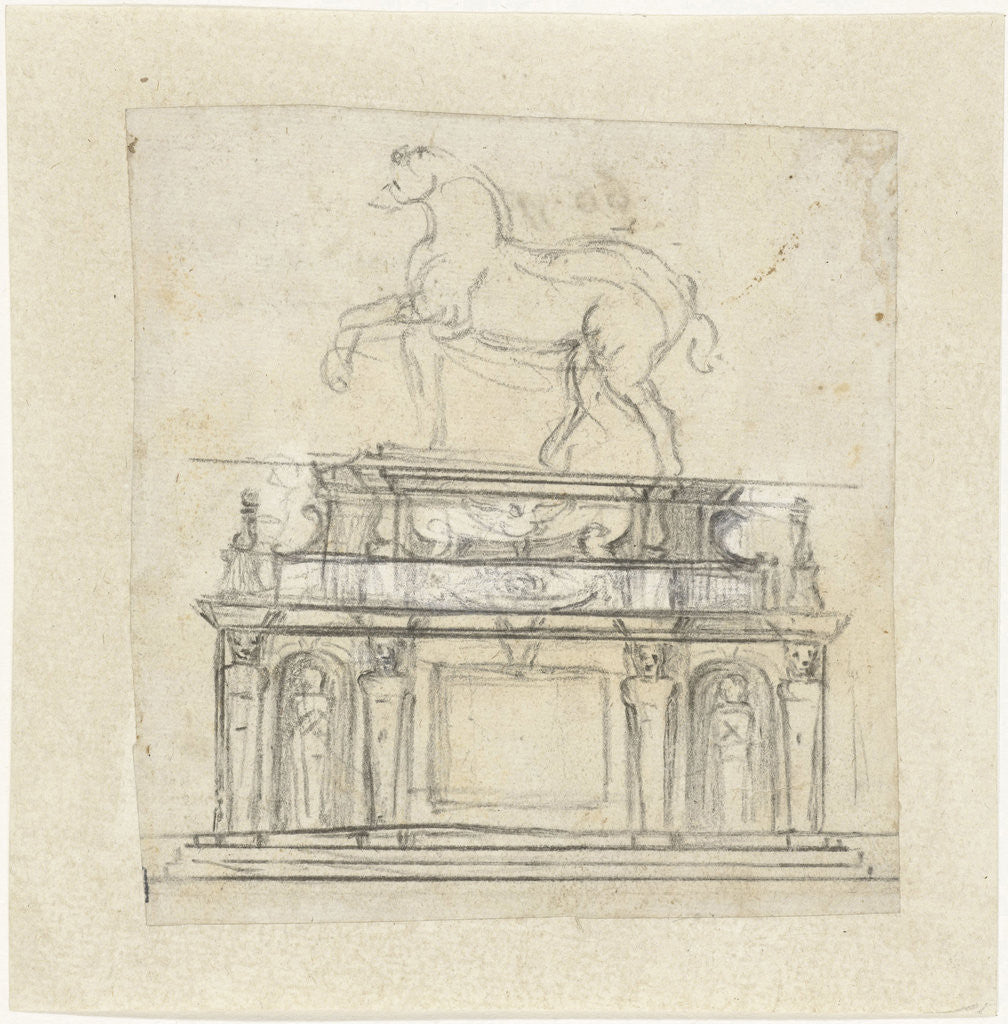 Detail of Design for an equestrian statue of Henry II of France by Michelangelo