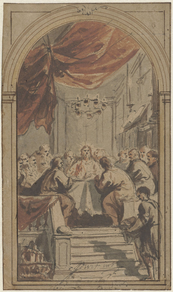 Detail of The Lord's Supper by Jacob de Wit