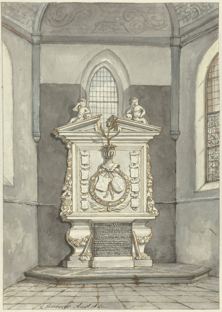 Detail of Grave of Adriaen Pauw in Dutch Reformed Church in Heemstede The Netherlands by Gerrit Lamberts