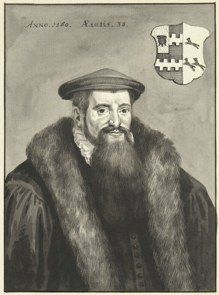 Detail of Portrait of Van Slingelandt by Anonymous