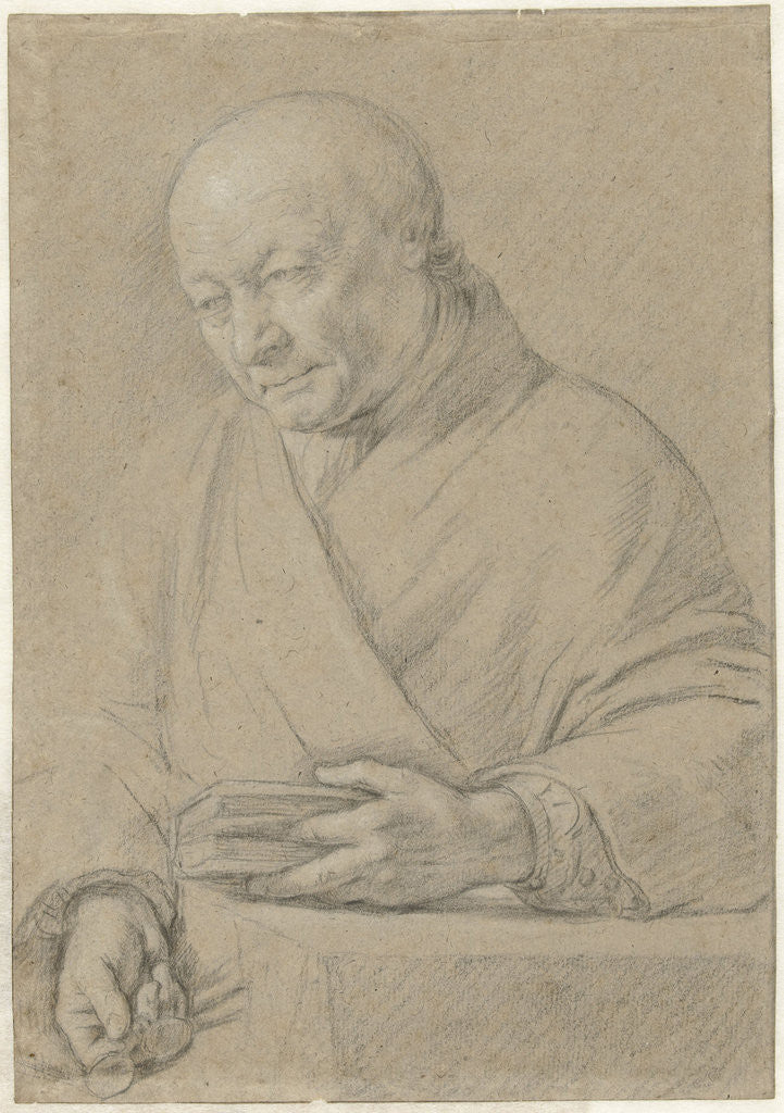 Detail of Portrait of Willem van Mieris by Frans van Mieris II