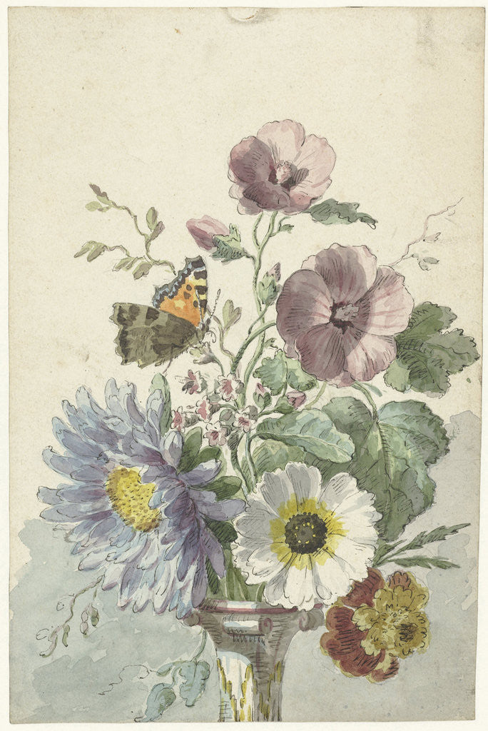 Detail of Bouquet of Flowers with a Butterfly by Willem van Leen
