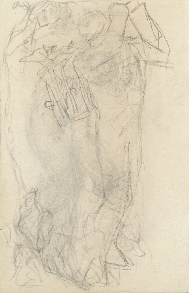 Detail of Standing man with a basket on his back by Matthijs Maris