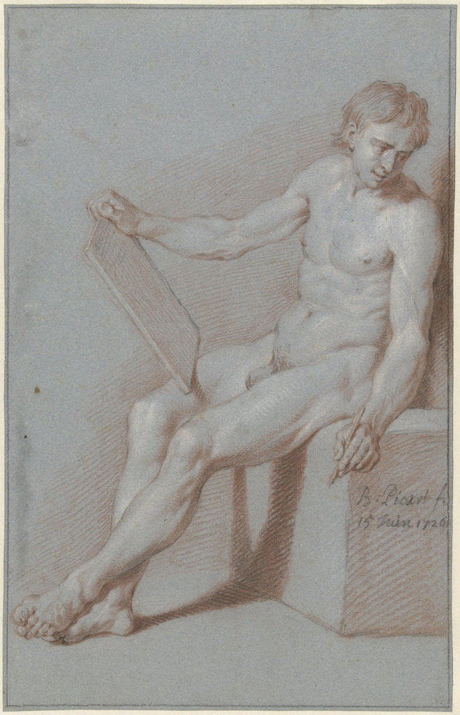 Detail of Sitting naked academy by Bernard Picart