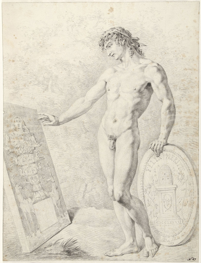 Detail of Standing male nude by Anonymous