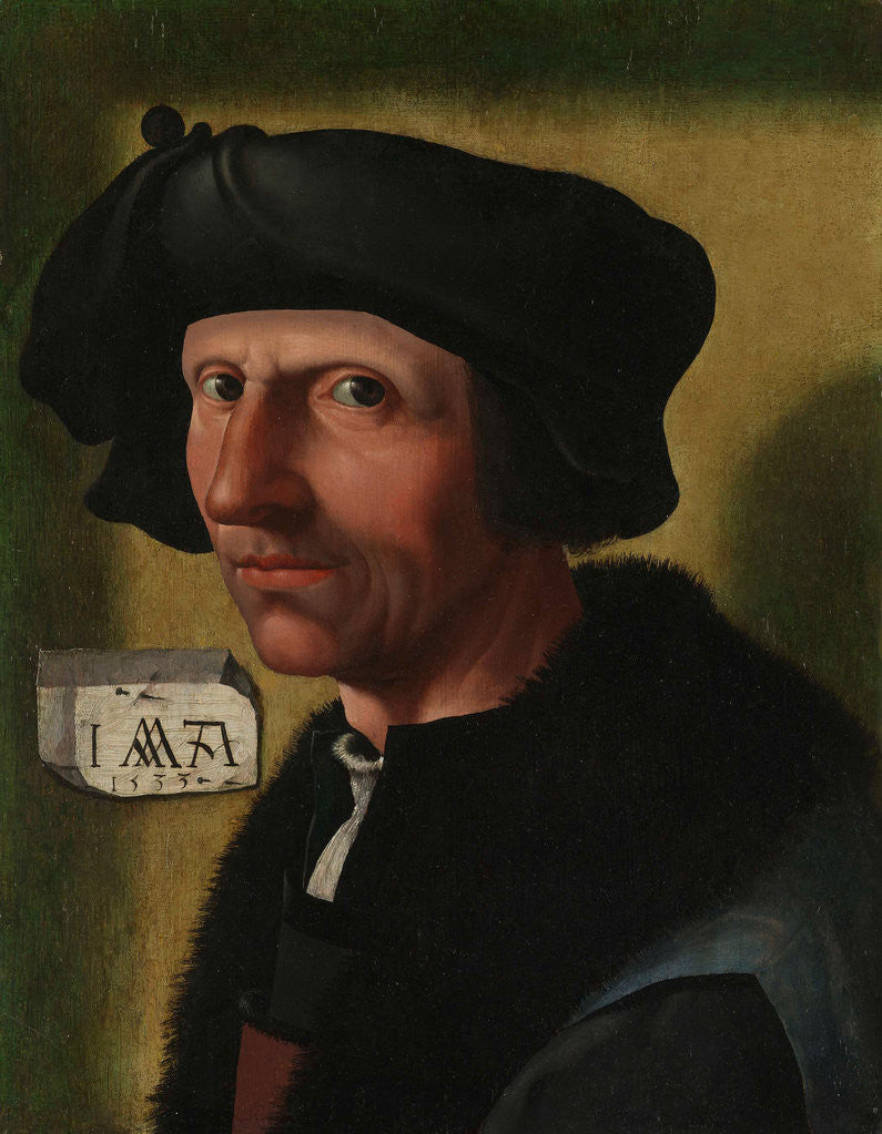 Detail of Portrait of the painter Jacob Cornelisz van Oostsanen by Anonymous