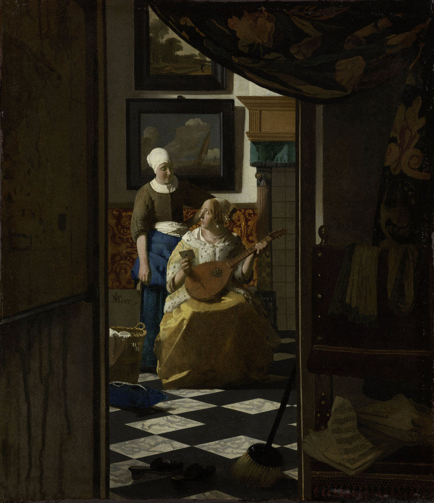 Detail of The Love Letter by Johannes Vermeer