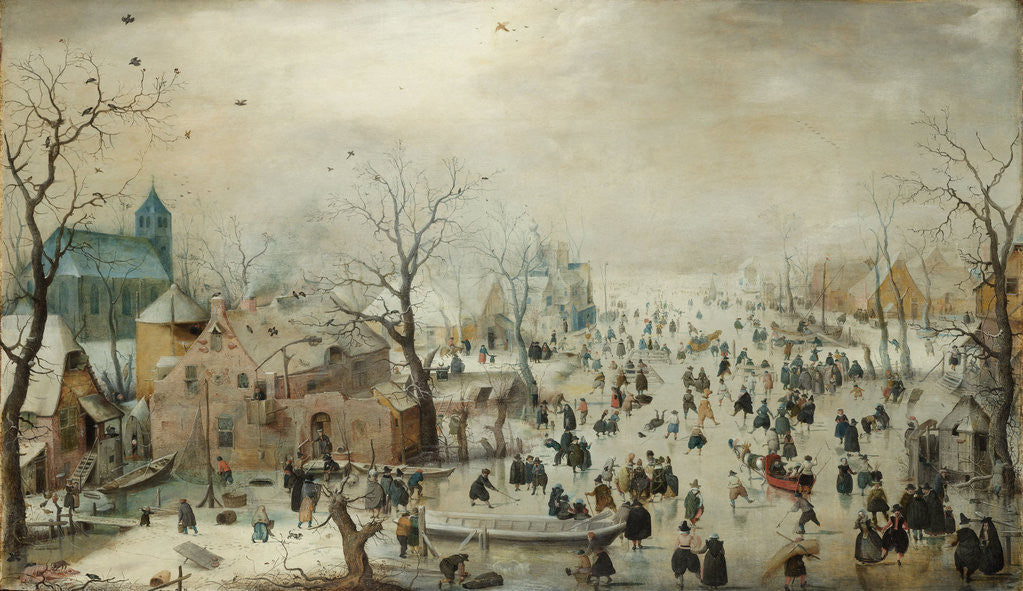 Detail of Winter Landscape with Ice Skaters by Hendrick Avercamp