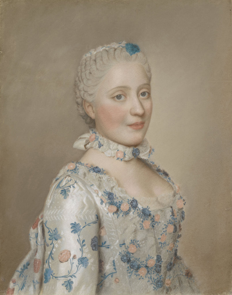Detail of Portrait of Marie Josephe of Saxony by Jean-Etienne Liotard