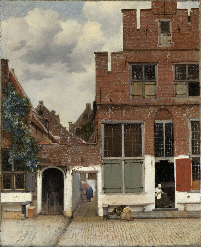 Detail of View of Houses in Delft The Netherlands by Johannes Vermeer