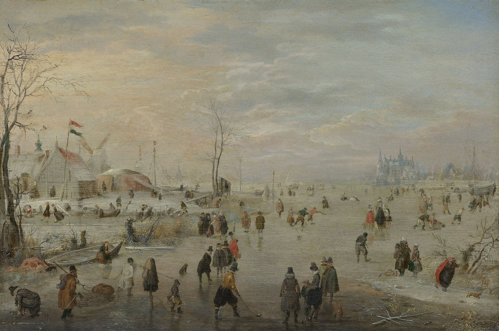 Detail of Entertainment on the Ice by Hendrick Avercamp