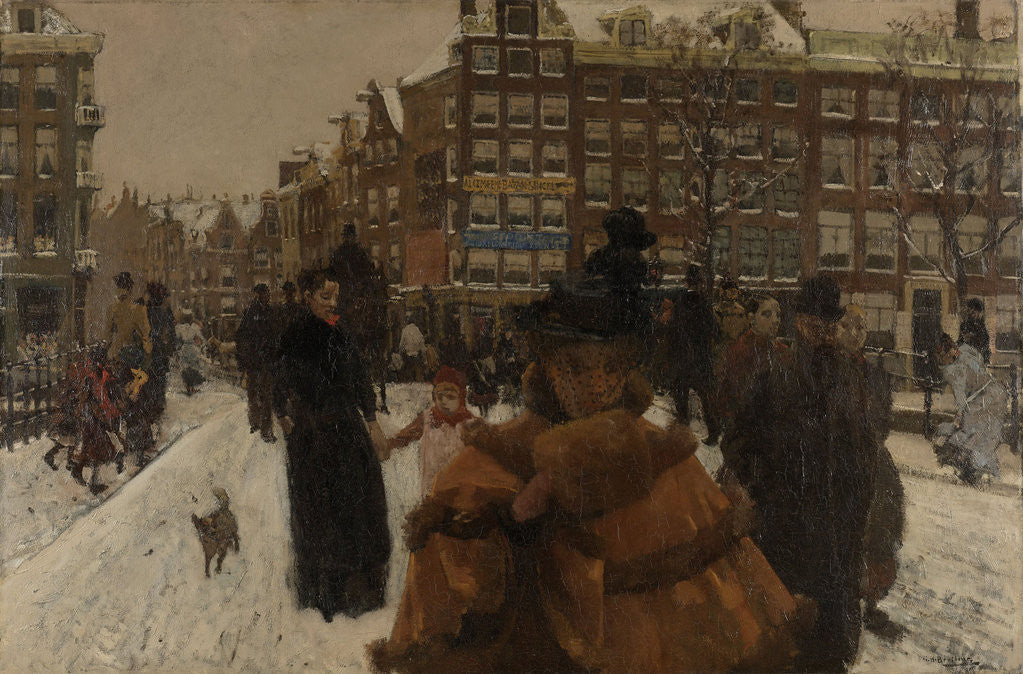 Detail of The Singel Bridge at the Palace in Amsterdam by George Hendrik Breitner