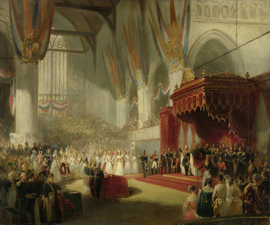 Detail of The Inauguration of King William II in the Nieuwe Kerk in Amsterdam by Nicolaas Pieneman