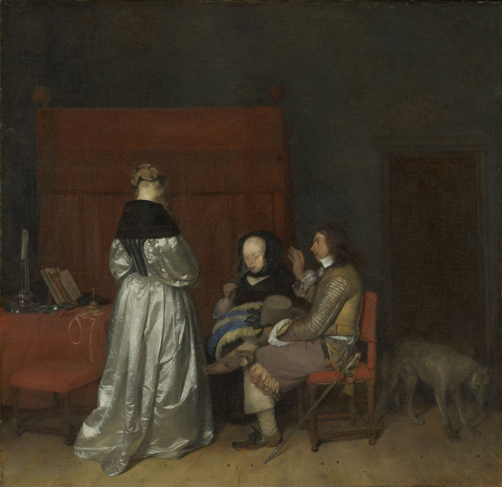 Detail of Gallant Conversation by Gerard ter Borch II