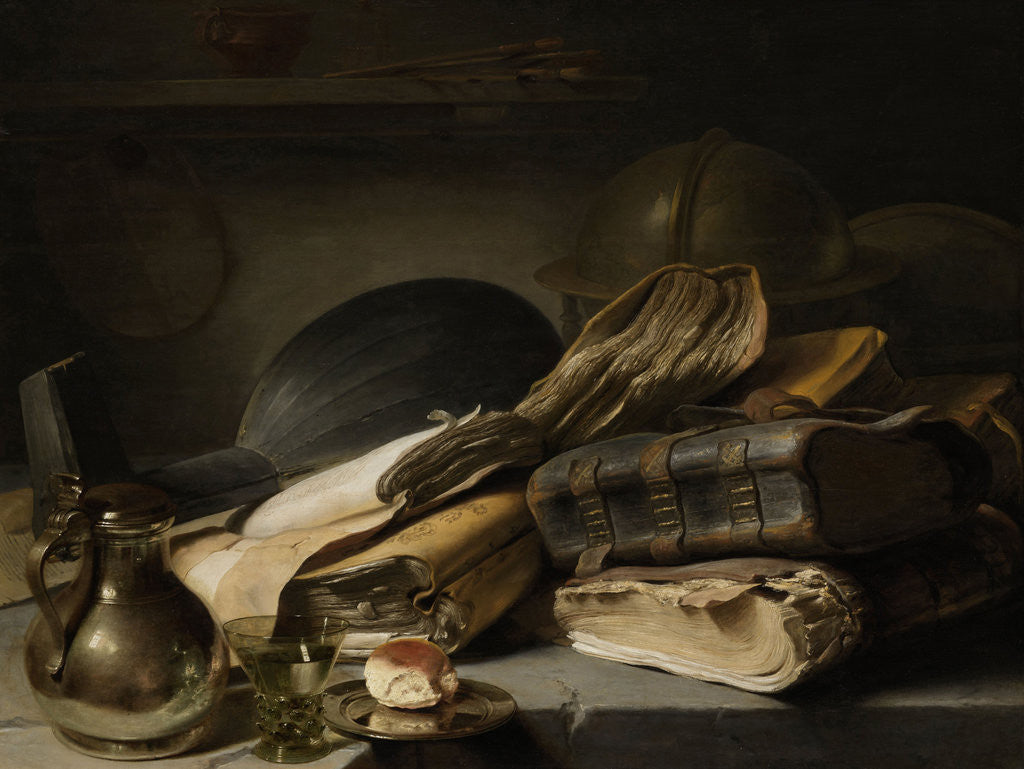 Detail of Still Life with Books by Jan Lievens
