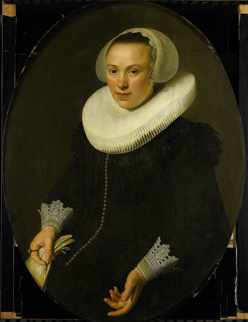 Detail of Portrait of Maria Joachimsdr. Swartenhont by Nicolaes Eliasz. Pickenoy