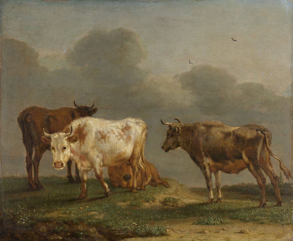 Detail of Four Cows in a Meadow by Paulus Potter