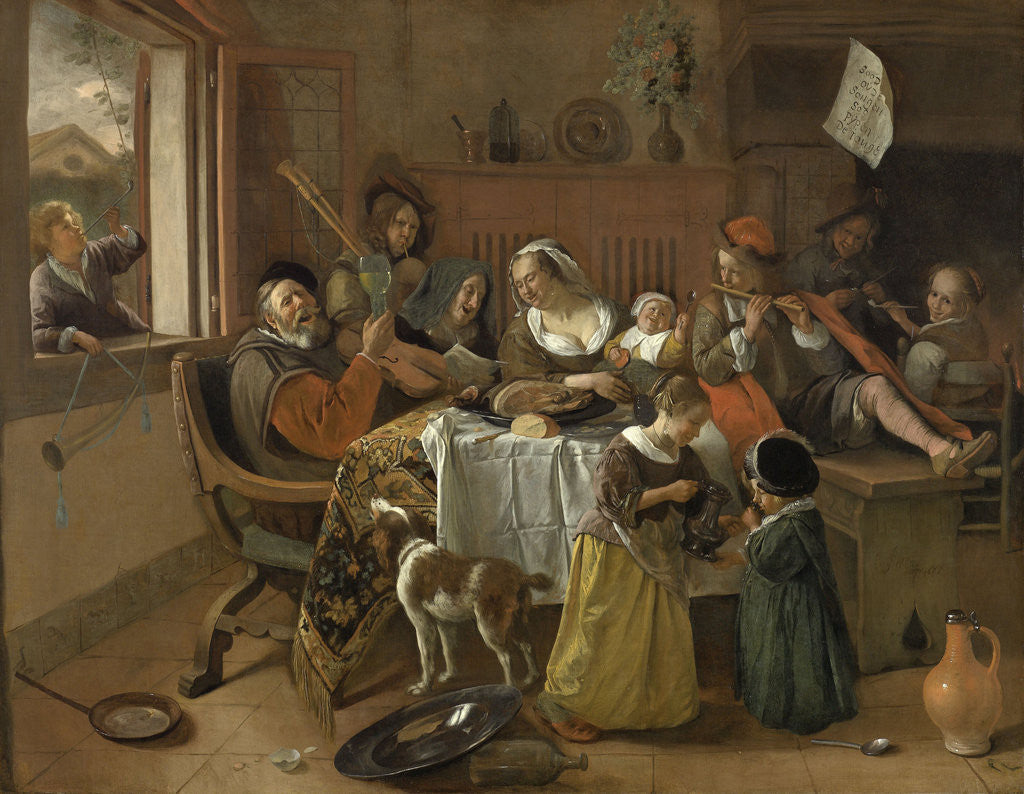 Detail of The Merry Family by Jan Havicksz. Steen