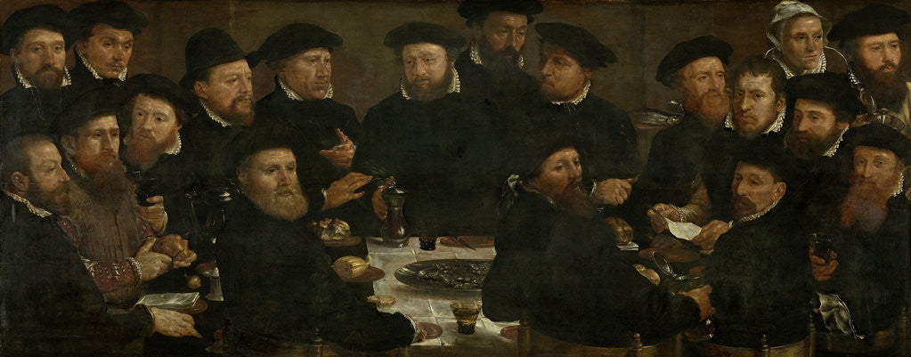 Detail of Banquet of 18 Guardsmen of Squad L by Dirck Barendsz.