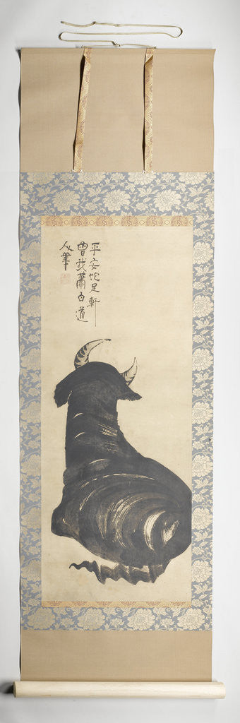 Detail of Resting ox by Shohaku Soga