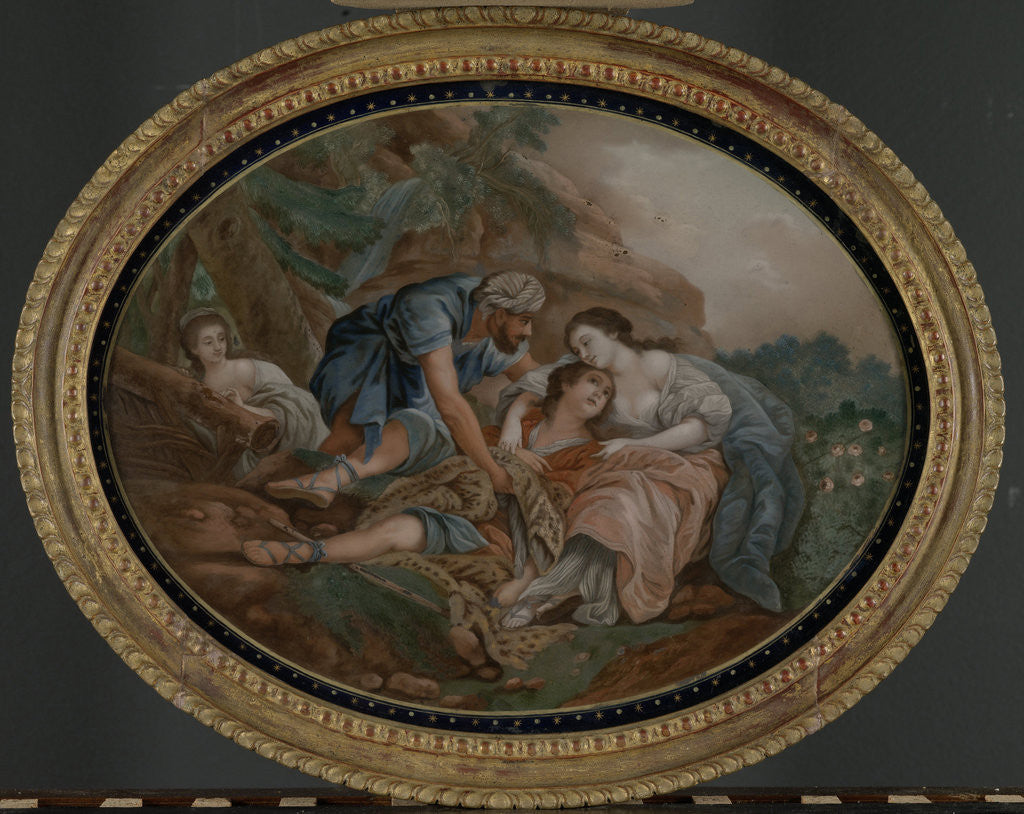 Detail of Two gallant performances, scene from the play L'Aminta of Torquato Tasso by Anonymous