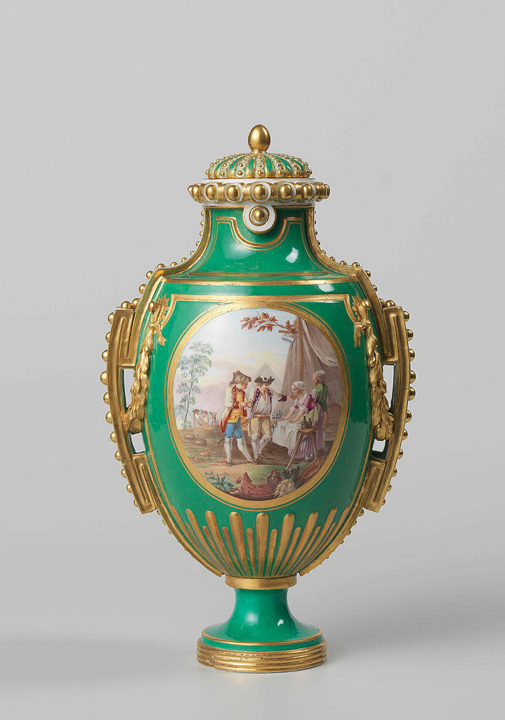 Detail of Pair of vases (vases à perles or vases à panneaux) by Manufacture de Sèvres