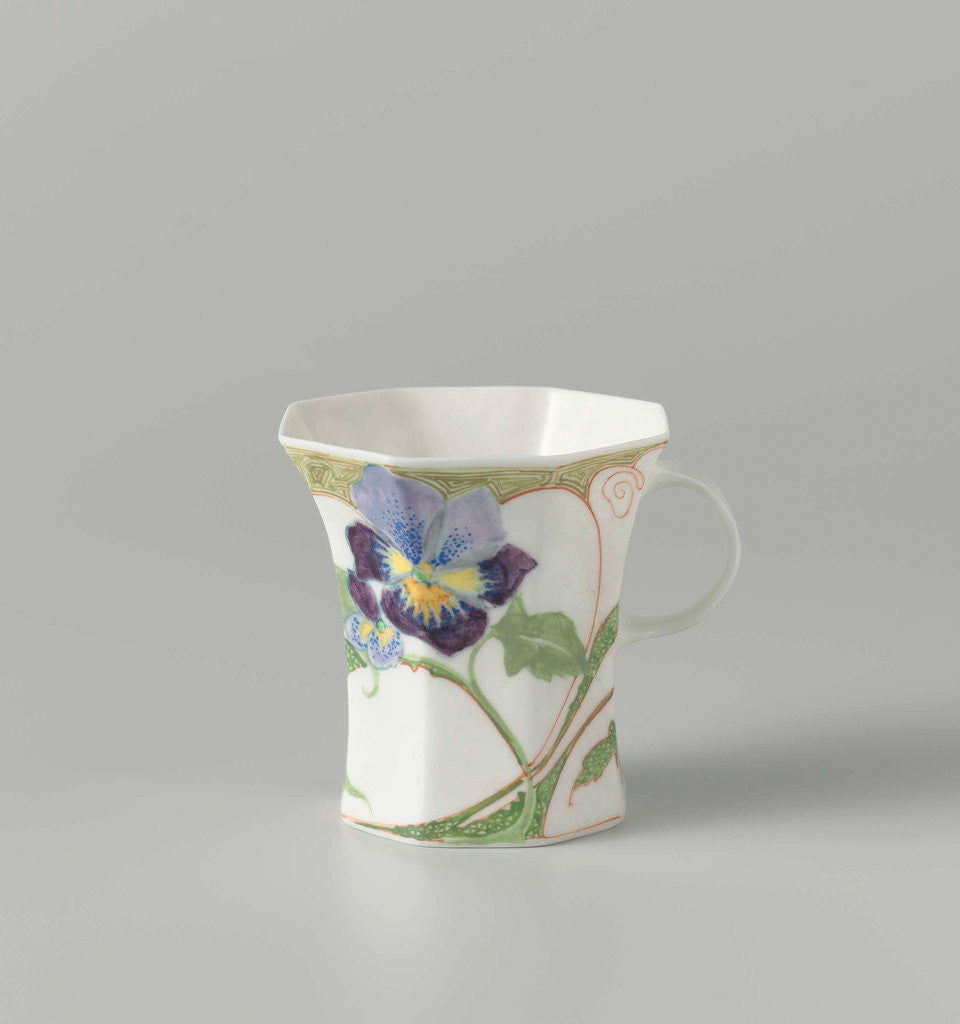 Detail of Cup, part of a set, painted with violins by C.W.J. 't Hart