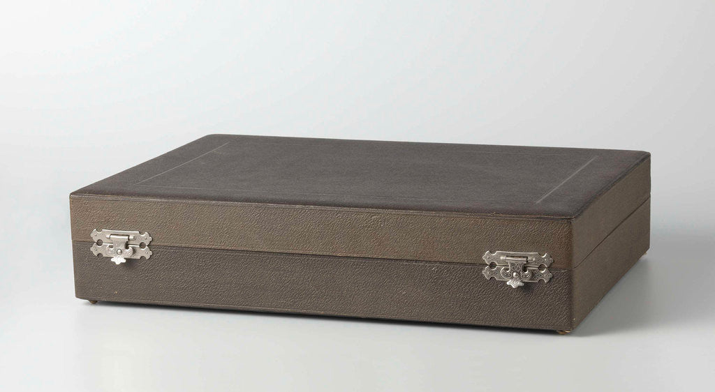 Detail of cassette belonging to a set comprising twelve cups and saucers, painted with birds and violins by C.W.J. 't Hart