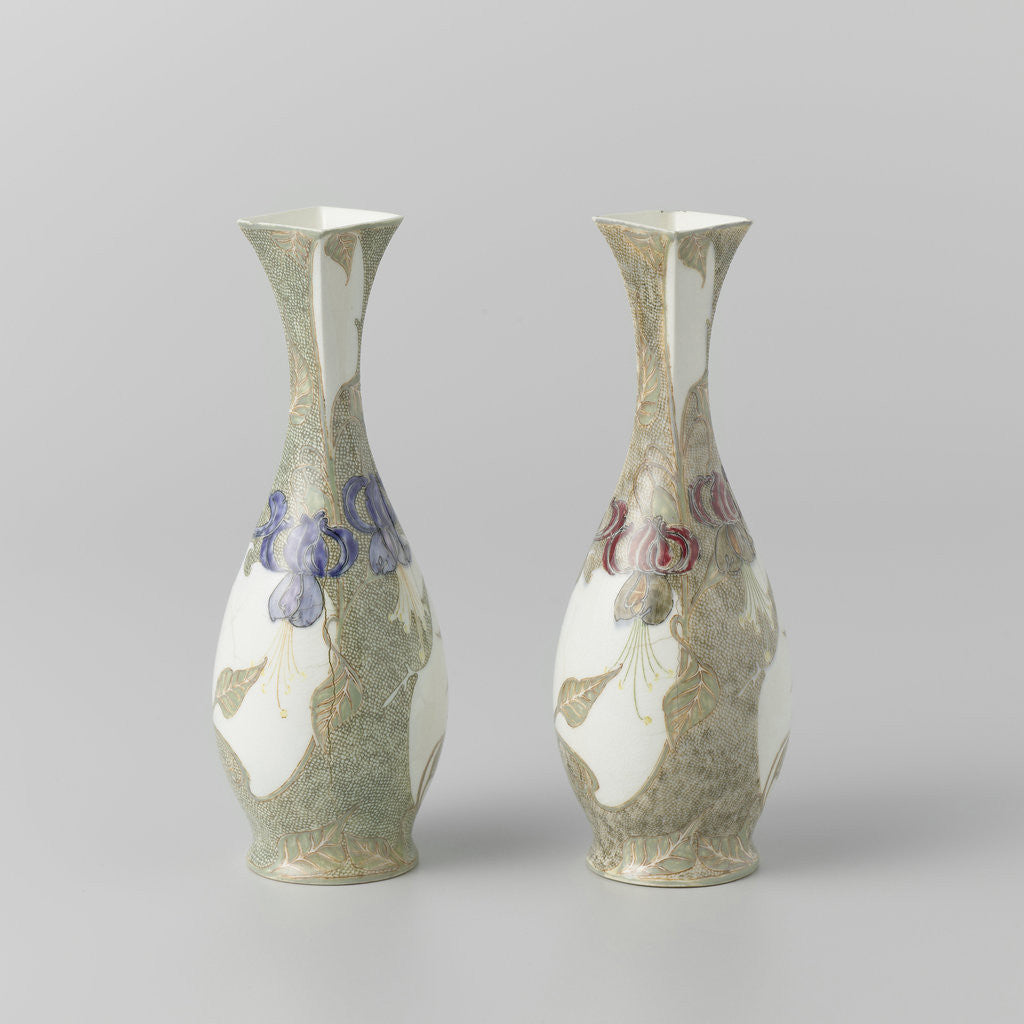 Detail of Vase with decoration of lily-like flower by J.M.G. Hakkert