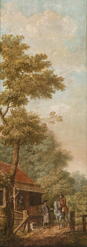 Detail of Three wall hangings with a Dutch landscape by Jurriaan Andriessen